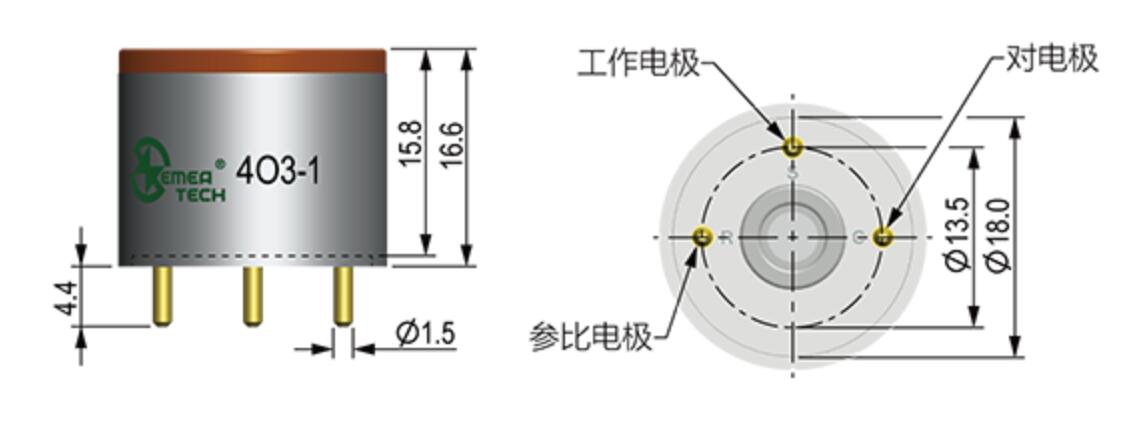 臭氧檢測儀用電化學(xué)傳感器 (4O3-1)0-1ppm